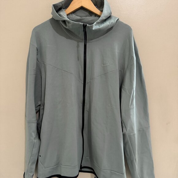 Nike Lightweight Tech Fleece Full Zip Hoodie Mica Green Men's 2XL DX0822-330 NEW - Picture 1 of 13